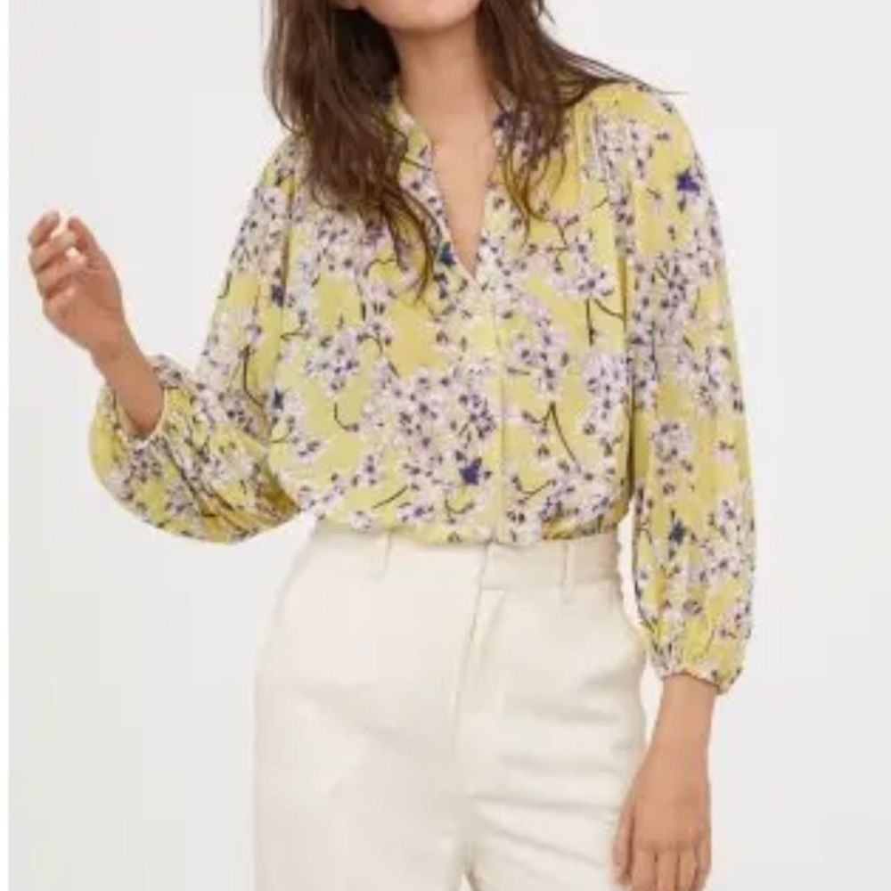 Anna‎ Glover x H&M Yellow Floral Blouse